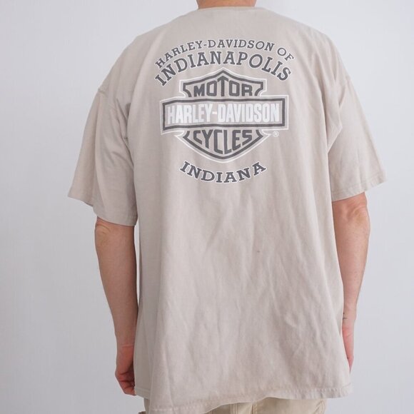Harley-Davidson '05 Motorcycles Beige Sportster Eagle Short Sleeve T-Shirt 2XL - Picture 2 of 11